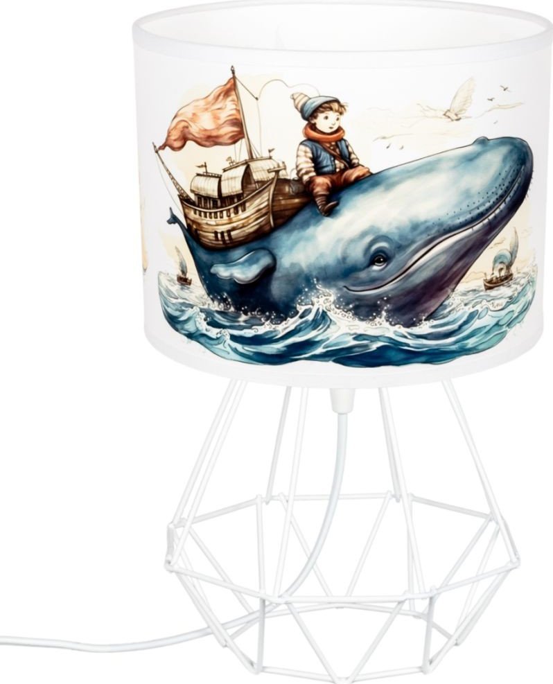 Lampa biurkowa dziecięca OCEAN CHŁOPIEC biała 1 x E27 0922