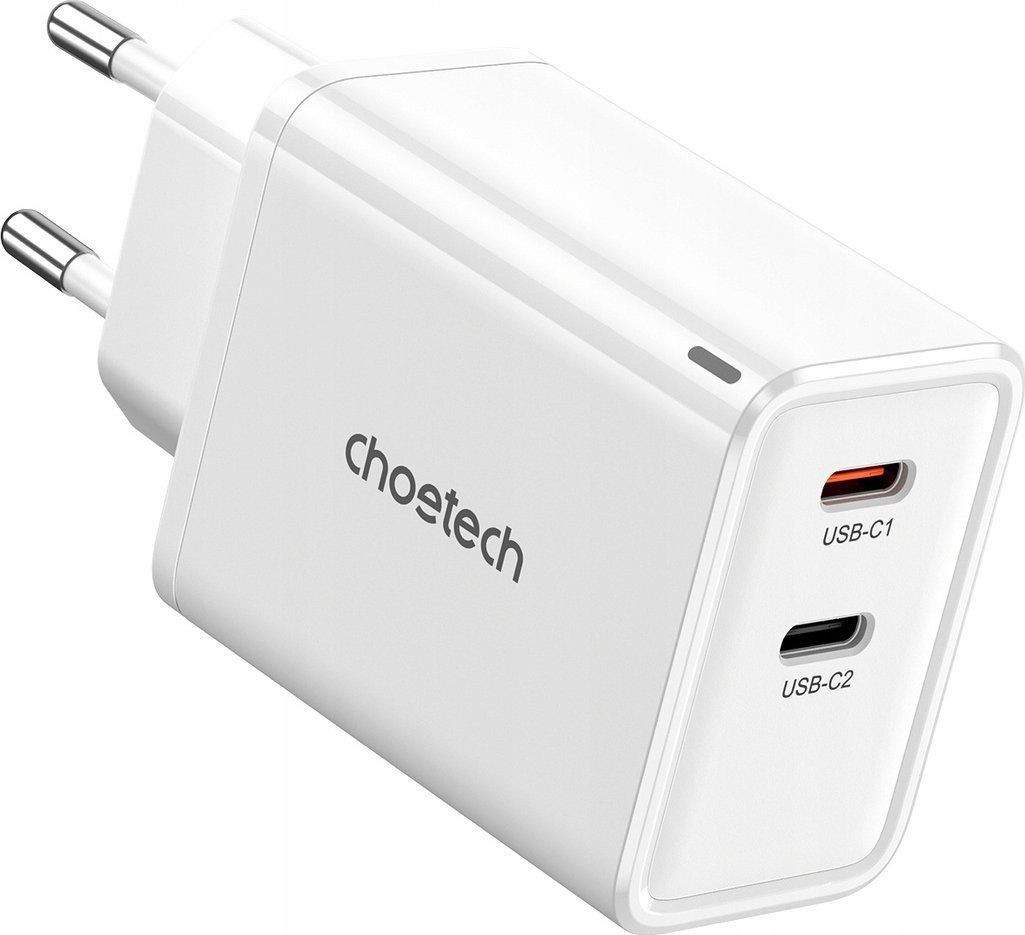 Ładowarka Choetech Ładowarka sieciowa Choetech PD6013 2x USB-C PD 65W GaN - biała