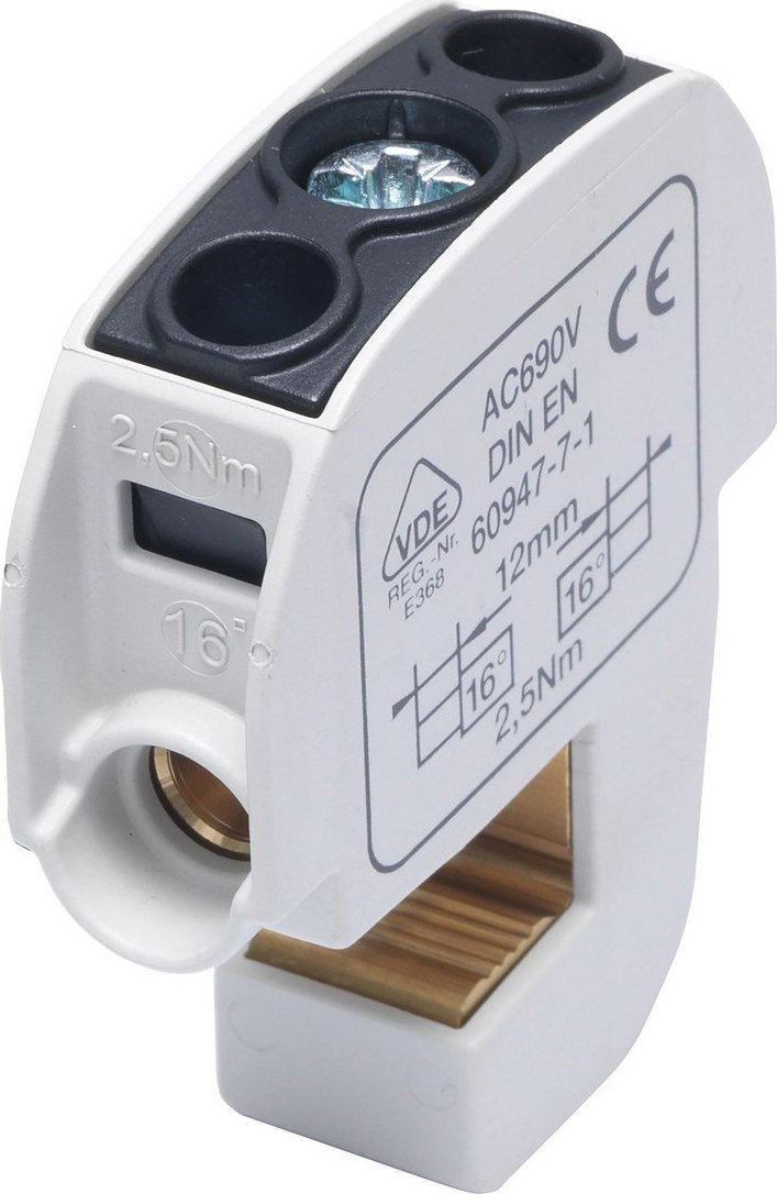 Simet SBB 16 Zacisk izolowany szynowy 86105 czarny SIMBLOCK