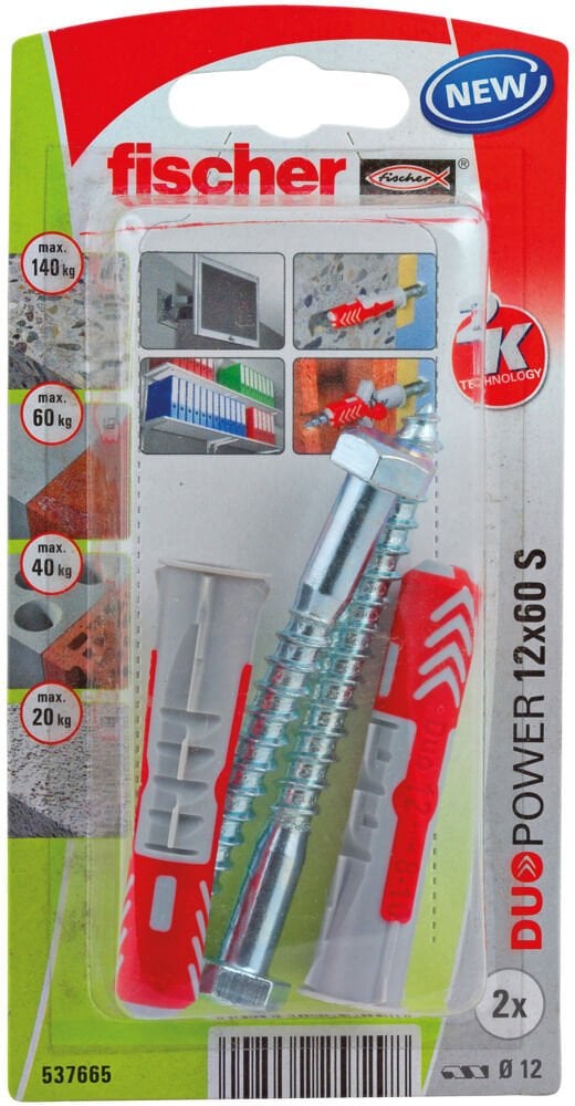 Two-component dowel with screw 12x60 mm, 2 pcs.
