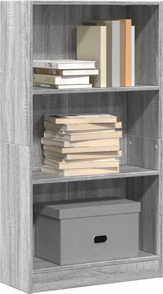 vidaXL Regał, szary dąb sonoma, 60x24x109 cm, materiał drewnopochodny