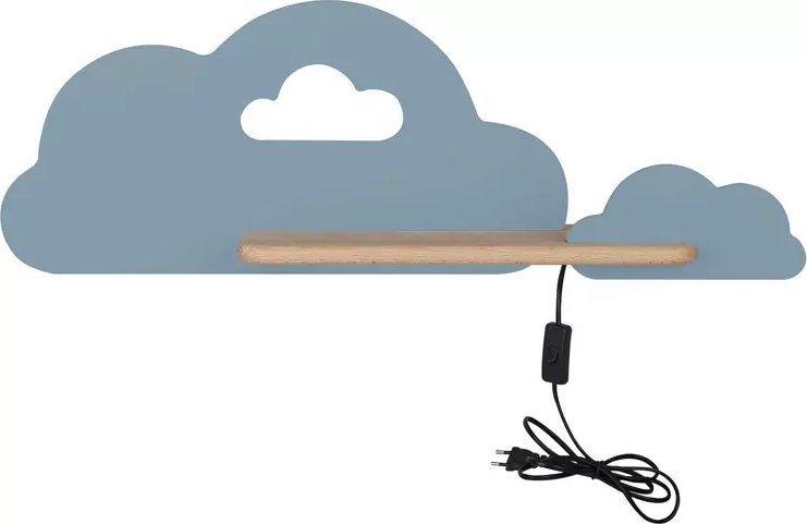 Kinkiet Lumes Niebieska lampka nocna chmurka z wtyczką - K002-Ampi