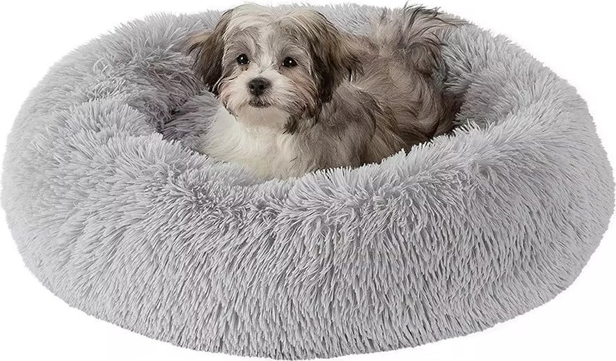 Mersjo Legowisko okragłe pluszowe dla zwierząt 60cm szare