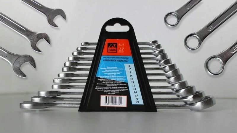 Isma Klucze płasko-oczkowe 12 el. (6,7,8,9, 10,11,12,13,14,17,19,22mm)