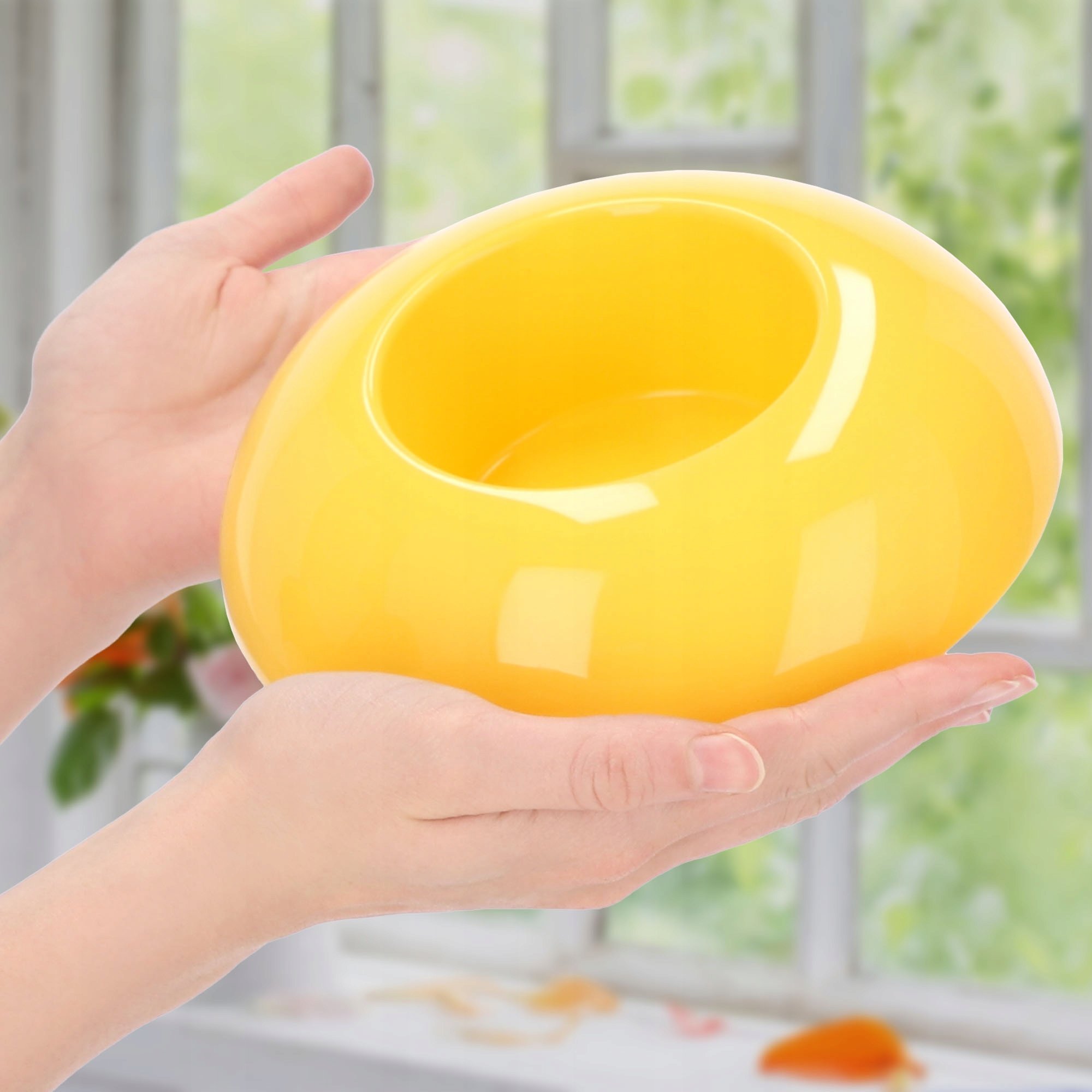 Kadax Doniczka Osłonka Ikebana Kompozycja Żółta 9,5 cm