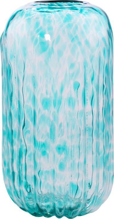 Eurofirany SZKLANY WAZON DEKORACYJNY GALINA2 (1) (FI) 19X34 CM TURKUSOWY