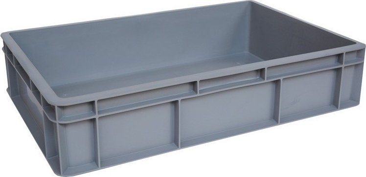 Artech Pojemnik transportowy EURO 130 ścianki i dno pełne, wym. 600 x 400 x 130 mm, bez uchwytu (kolor: szary)