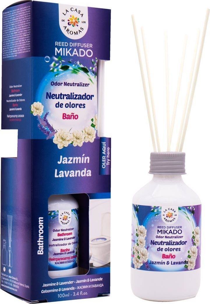 La Casa de los Aromas Special Odor Neutralizer Reed Diffuser Bathroom patyczki zapachowe Jaśmin i Lawenda 100ml