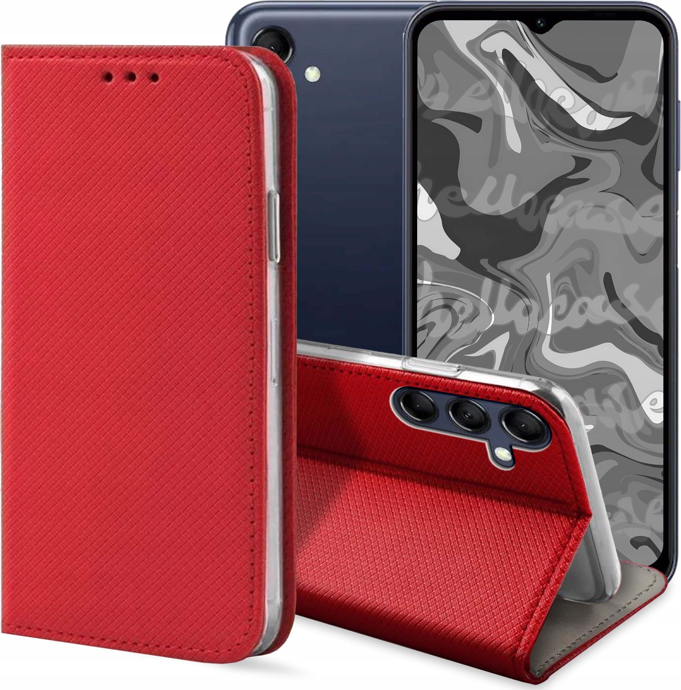 Hello Case ETUI Z KLAPKĄ DO Samsung Galaxy M14 5G CZARNE ZAMYKANE MAGNETYCZNE