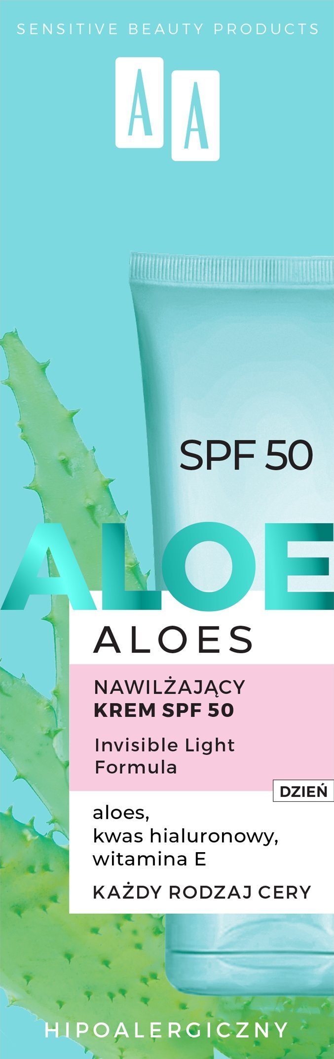 AA Aloes nawilżający krem do twarzy SPF50 40ml
