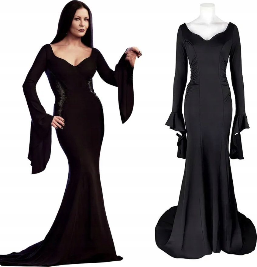 Korbi PRZEBRANIE MORTICIA ADDAMS ADDAMSÓW SUKNIA 3XL