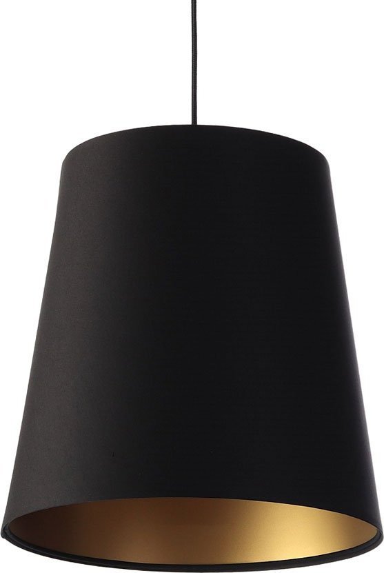 Lampa wisząca Lumes Czarno-złota lampa wisząca glamour z abażurem - S404-Arva