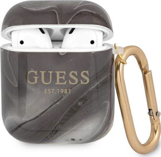 Guess Etui ochronne GUA2UNMK Marble Collection do AirPods 1/2 szare