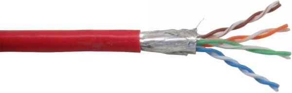 InLine Patchcord sieciowy SF/UTP, Cat.5e, AWG26, CCA, PVC, czerwony, 100m (72099R)