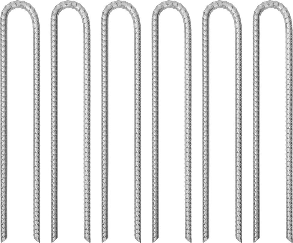 vidaXL vidaXL Śledzie do namiotu, 6 szt., kształt U, 41,5 cm, 12 mm, stal
