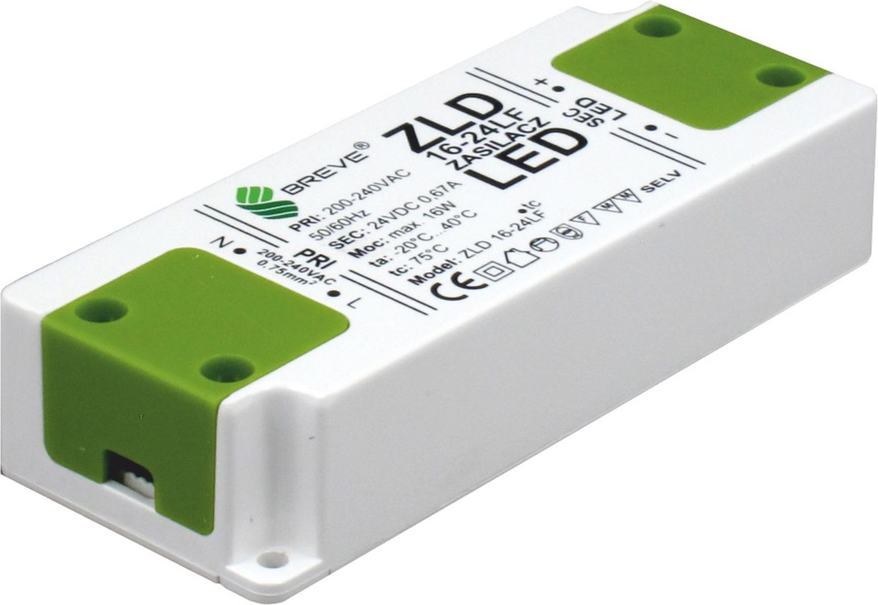 BREVE Zasilacz LED 24V DC 16W ZLD 16-24LF 0,66A (19724-9017)