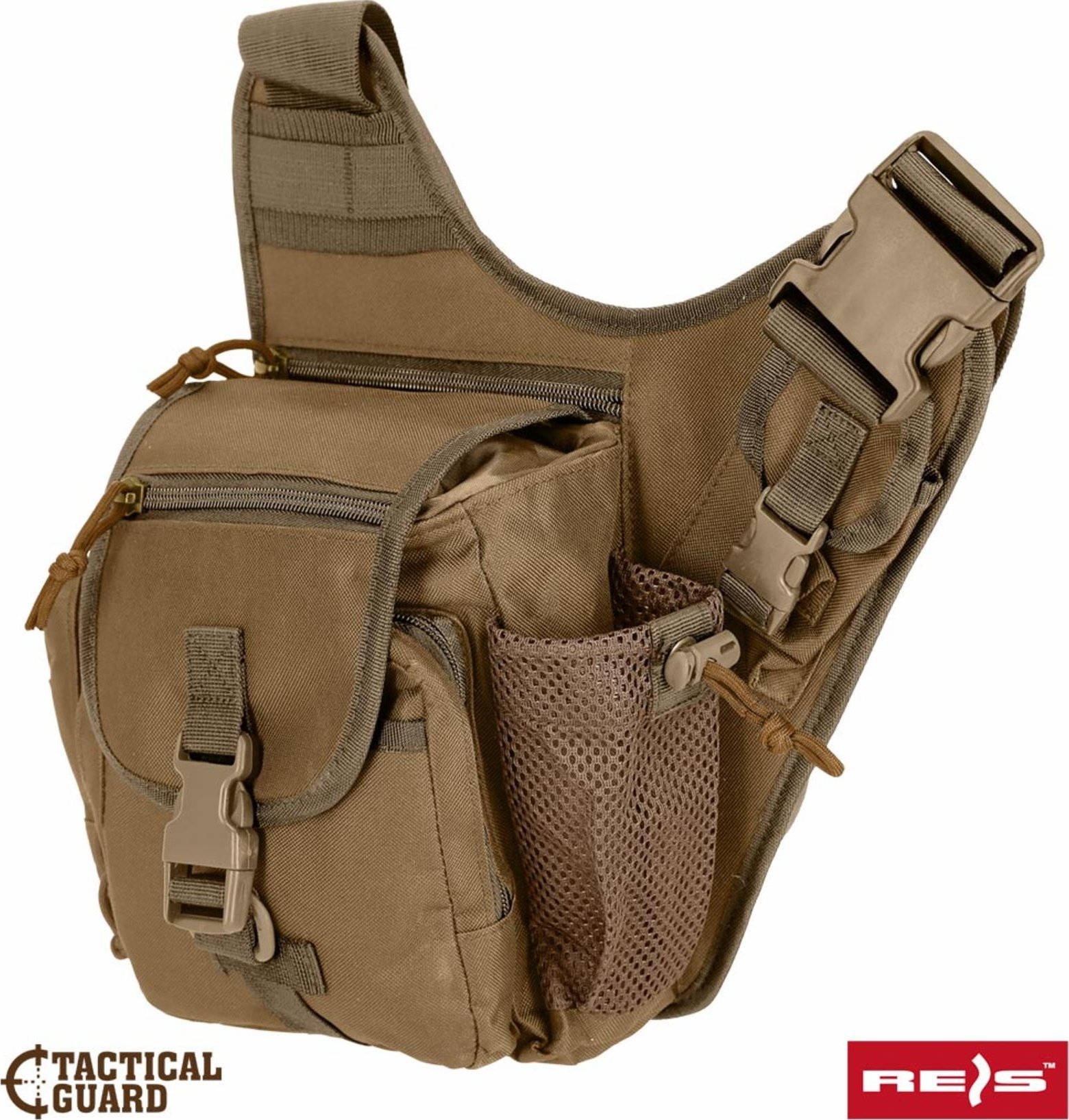 R.E.I.S. TG-BOR - Saszetka Tactical Guard 10 kieszeni długość paska z klamrą ok. 92 cm w pracy i w codziennym użytku - czarny - 28x30x17cm.