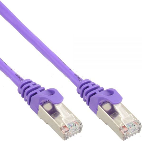 InLine Patchcord SF/UTP, Cat.5e, fioletowy 0.25m (72522P)