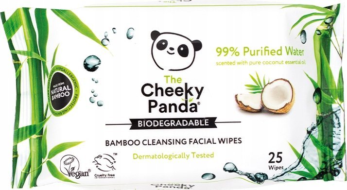 Cheeky Panda Chusteczki do demakijażu o zapachu kokosa - 25 szt.