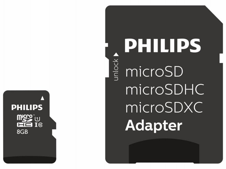 Philips MicroSDHC 8GB class 10/UHS 1 + Adapter