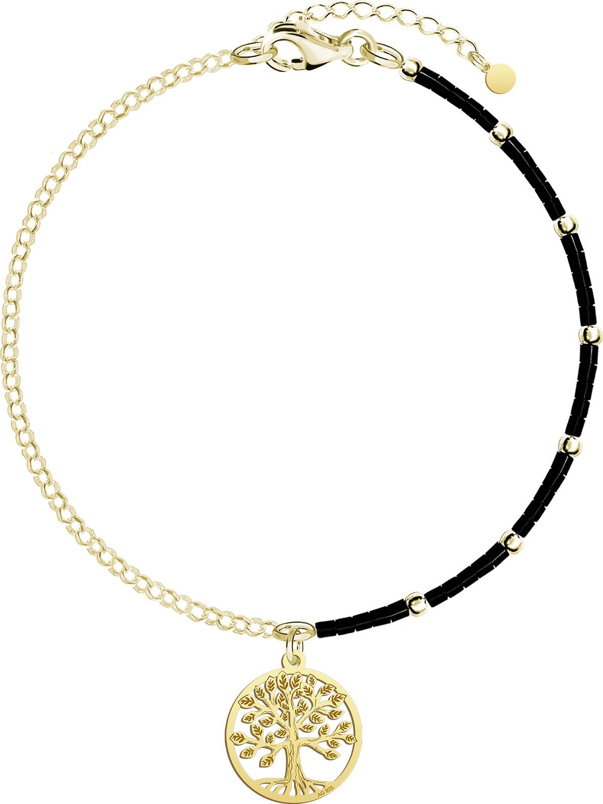 MEJK Jewellery Bransoletka z Drzewkiem Szczęścia srebro pozłacane