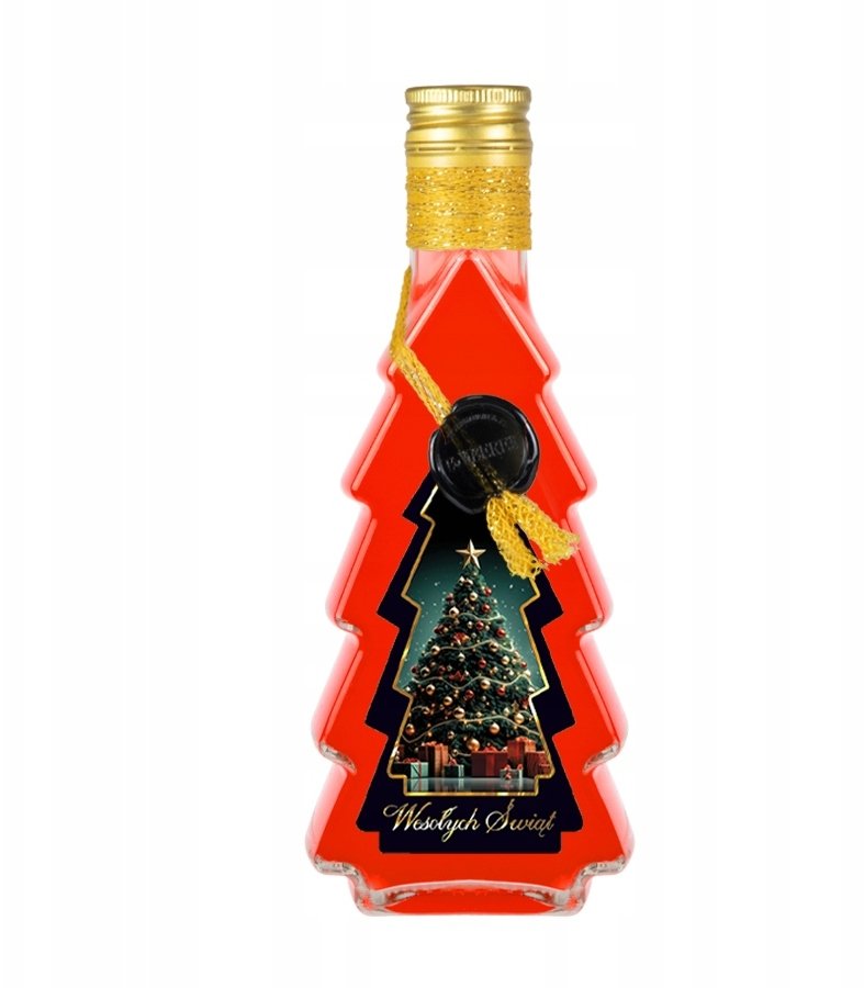 Butelka szklana CHOINKA 500ml RĘCZNIE ZDOBIONA butelki na nalewki wino sok