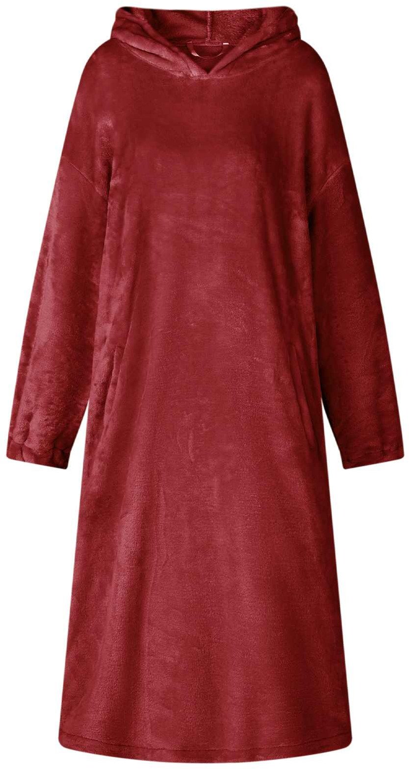 vidaXL Bluza-koc Bordeaux Czerwony z flaneli