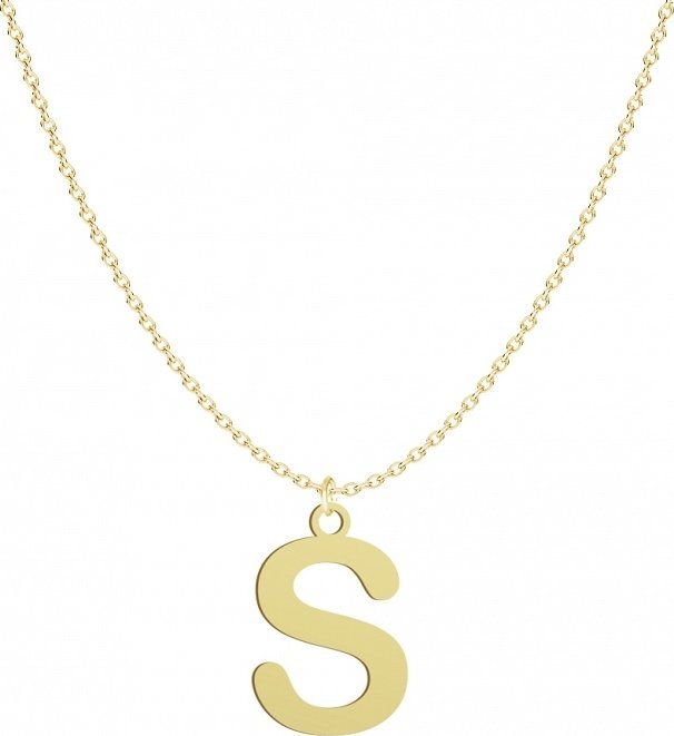 Radziszewska Jewellery Pozłacany naszyjnik litera S - DEDYKACJA GRATIS