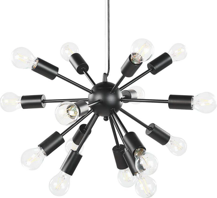 Lampa wisząca Beliani Lampa wisząca 15-punktowa metalowa czarna BALAGAS!