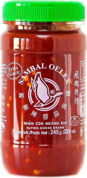 Flying Goose Sambal Oelek (chili 64%) z dodatkiem czosnku 225ml - Flying Goose uniwersalny