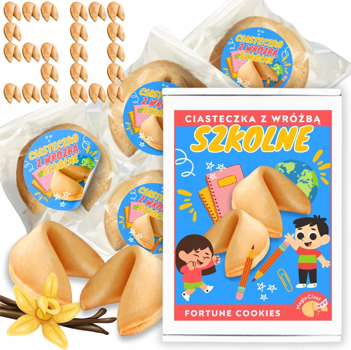 MagiaCiast CIASTECZKA Z WRÓŻBĄ SZKOLNE dla uczniów 50 sztuk
