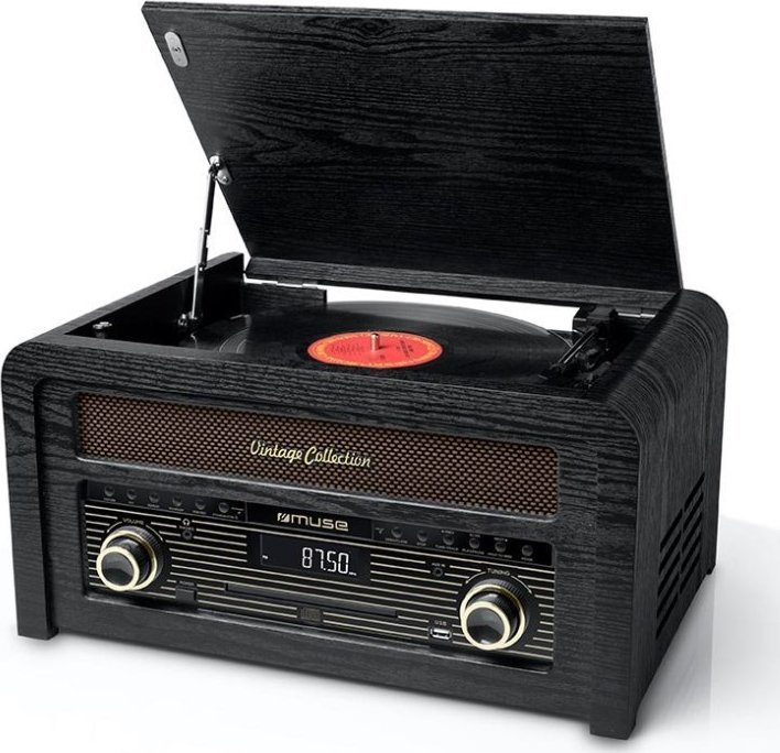 Radio Muse Turntable micro system MT-115W USB port, Bluetooth, CD player, Wireless connection, AUX in, FM radio
