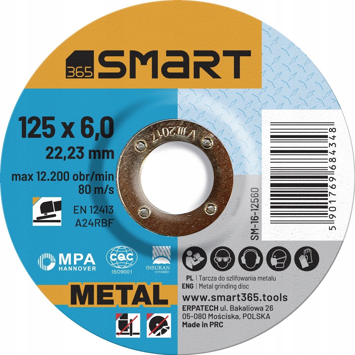 Smart tarcza do szlifowania metalu 125x6,0mm smart