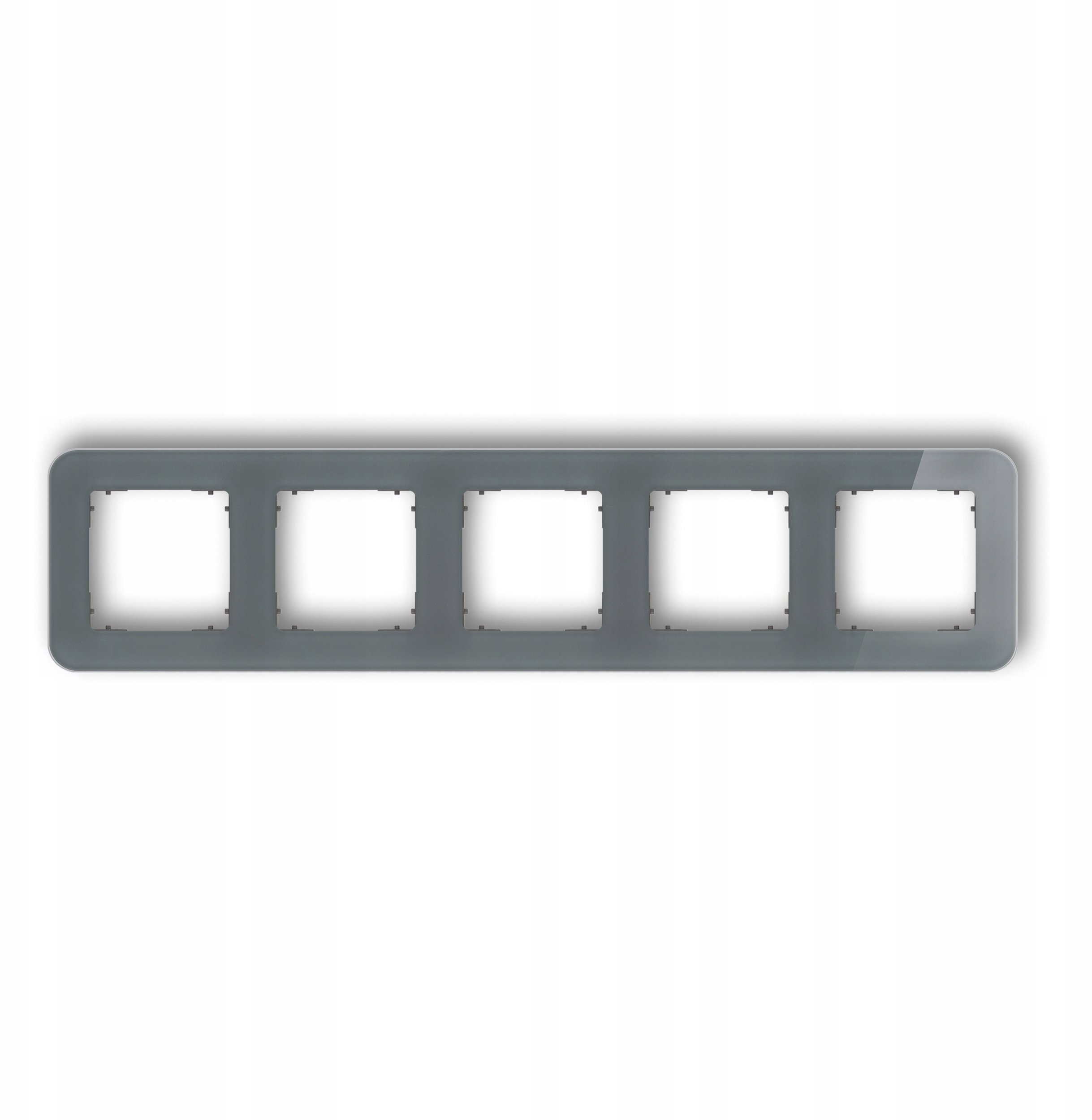 ICON Ramka uniwersalna pięciokrotna zaokrąglona - efekt szkła (ramka: grafitowa spód: grafitowy mat) 28-28-IRSZ-5