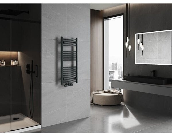 Grzejnik łazienkowy Alkotest GRŁ-G/C-688X450-CZ / JELLOW / KATACHI-C / GRZEJNIK ŁAZIENKOWY 688X450 (400) CZARNY MAT 333W /
