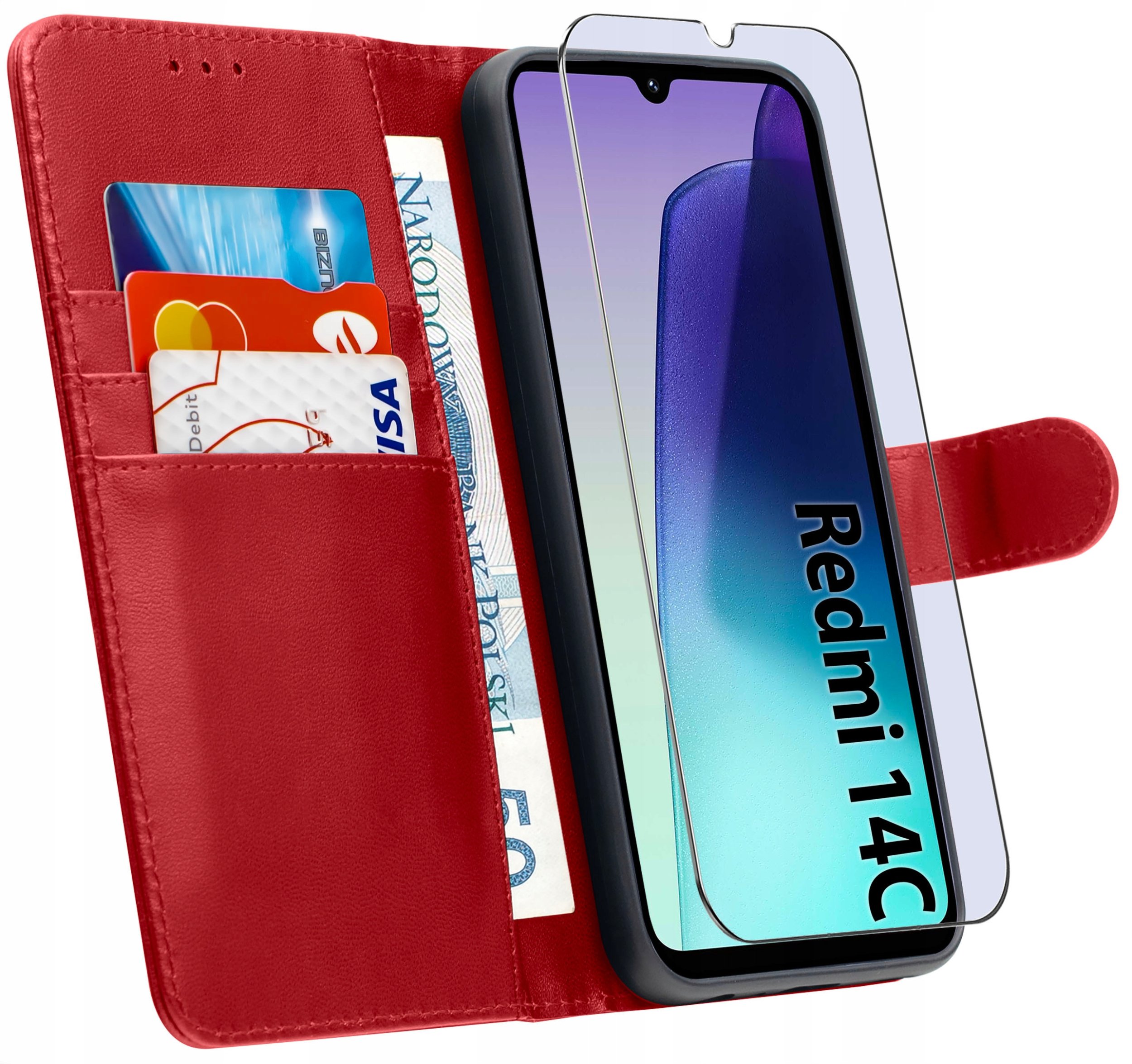 ETUI do Xiaomi Redmi 14C |SKÓRZANE PORTFEL BOOK TOKRA CLASSIC +SZKŁO