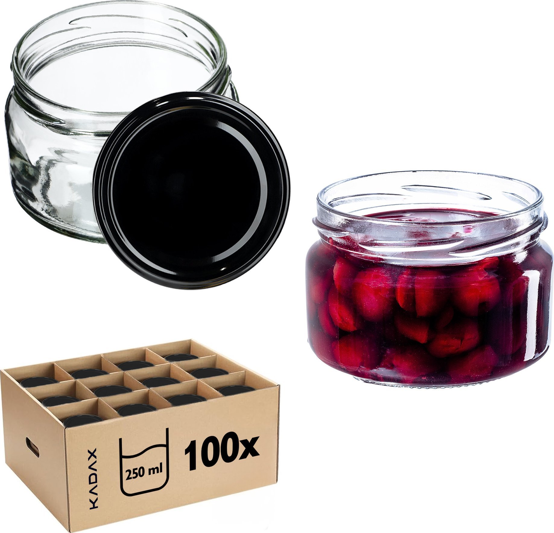 100x Słoik Na Przetwory 250ml + Wieczko fi82 Miód