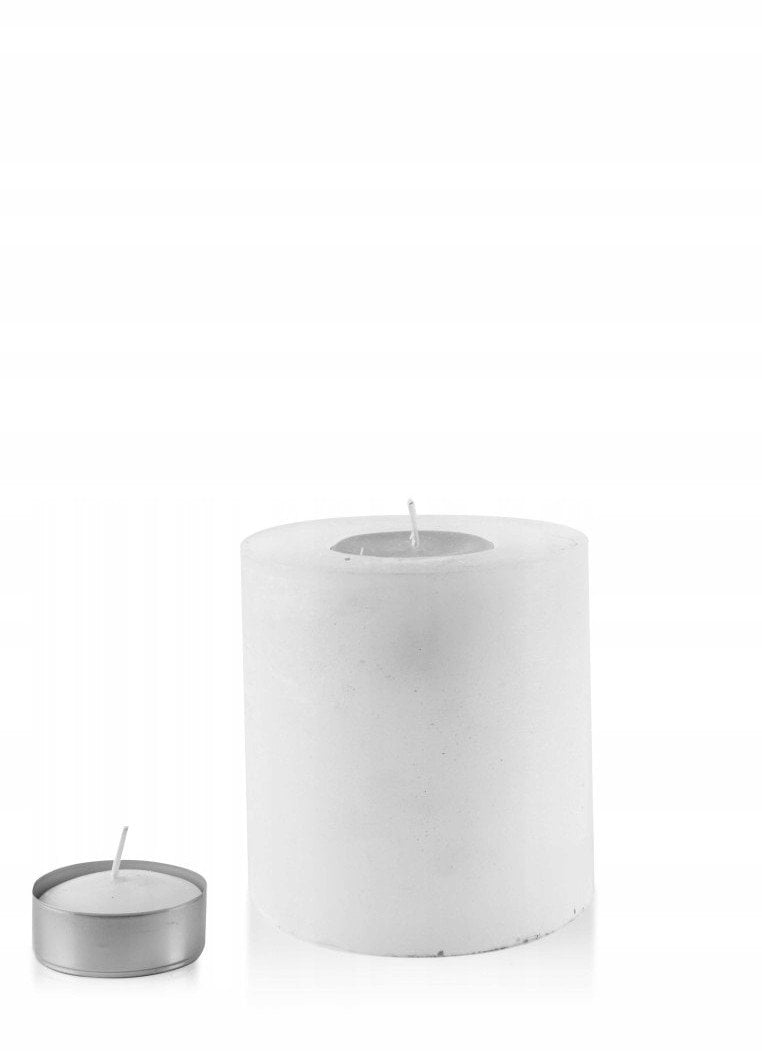 ŚWIECA LAMPION WALEC 120X120 RUSTIC biała