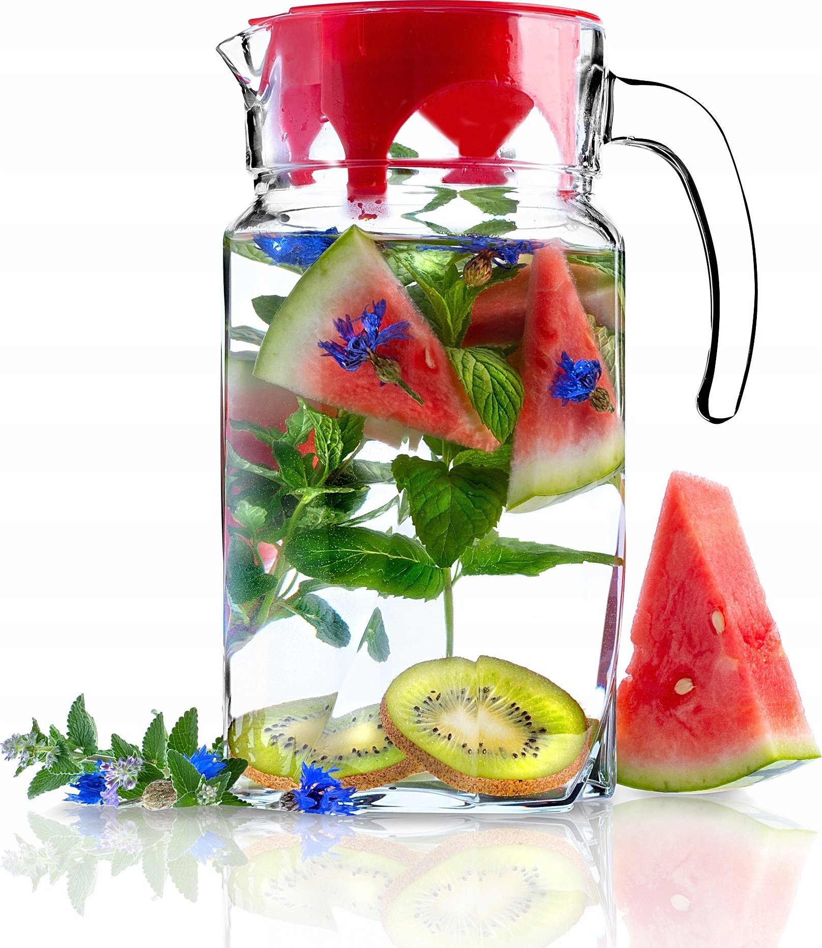 Kadax Dzbanek Szklany Do Napojów Wody Soku 1,7L Pojemny