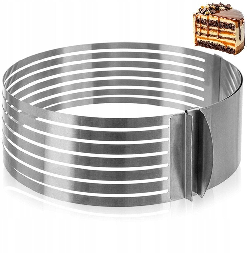 Obręcz do krojenia biszkoptu regulowana stalowa 7-warstwowa 24-30 cm