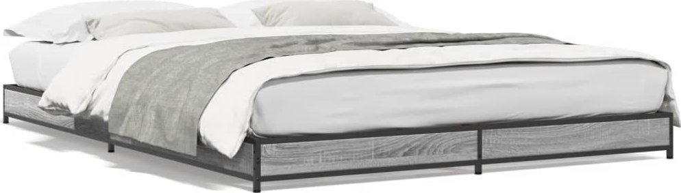 vidaXL vidaXL Rama łóżka, szary dąb sonoma, 120x200 cm