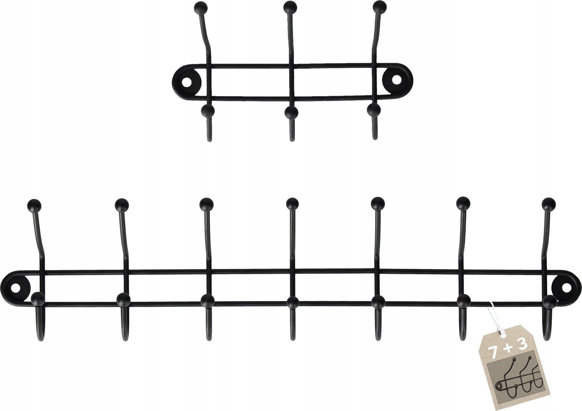 Kadax Wieszak Ścienny Na Ubrania Uchwyt 3 + 7 Haczyków