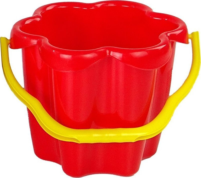 LeanToys Wiaderko "Kwiatek" do piasku Czerwone