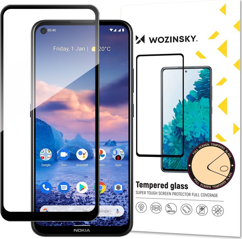 Wozinsky Wozinsky super wytrzymałe szkło hartowane Full Glue na cały ekran z ramką Case Friendly Nokia 5.4 czarny