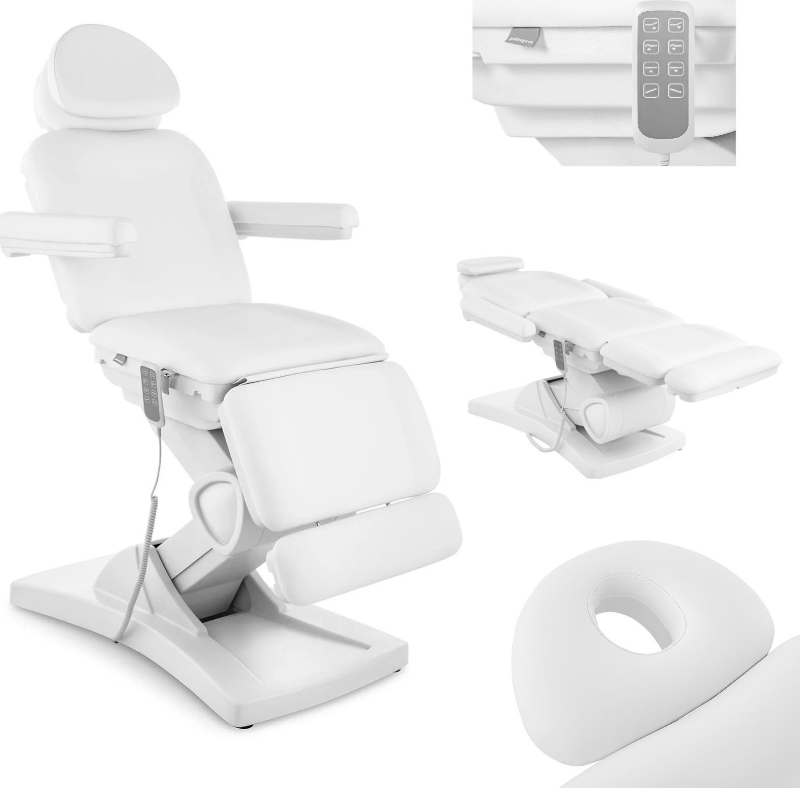 Physa Fotel kosmetyczny do tatuażu masażu spa BOLZANO - biały Fotel kosmetyczny do tatuażu masażu spa BOLZANO - biały