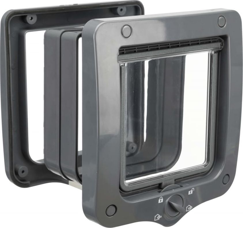 Trixie Drzwiczki dla kota z 4 formami zamknięcia, 2 tunele, szare