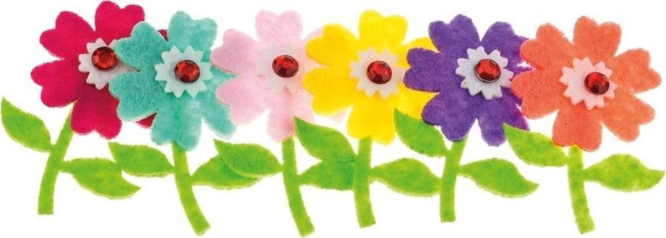BREWIS Naklejki z filcu kwiatki 6szt