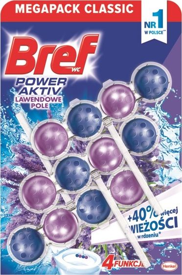 Bref Zawieszka do WC Bref Active Lawenda 3x50g uniwersalny