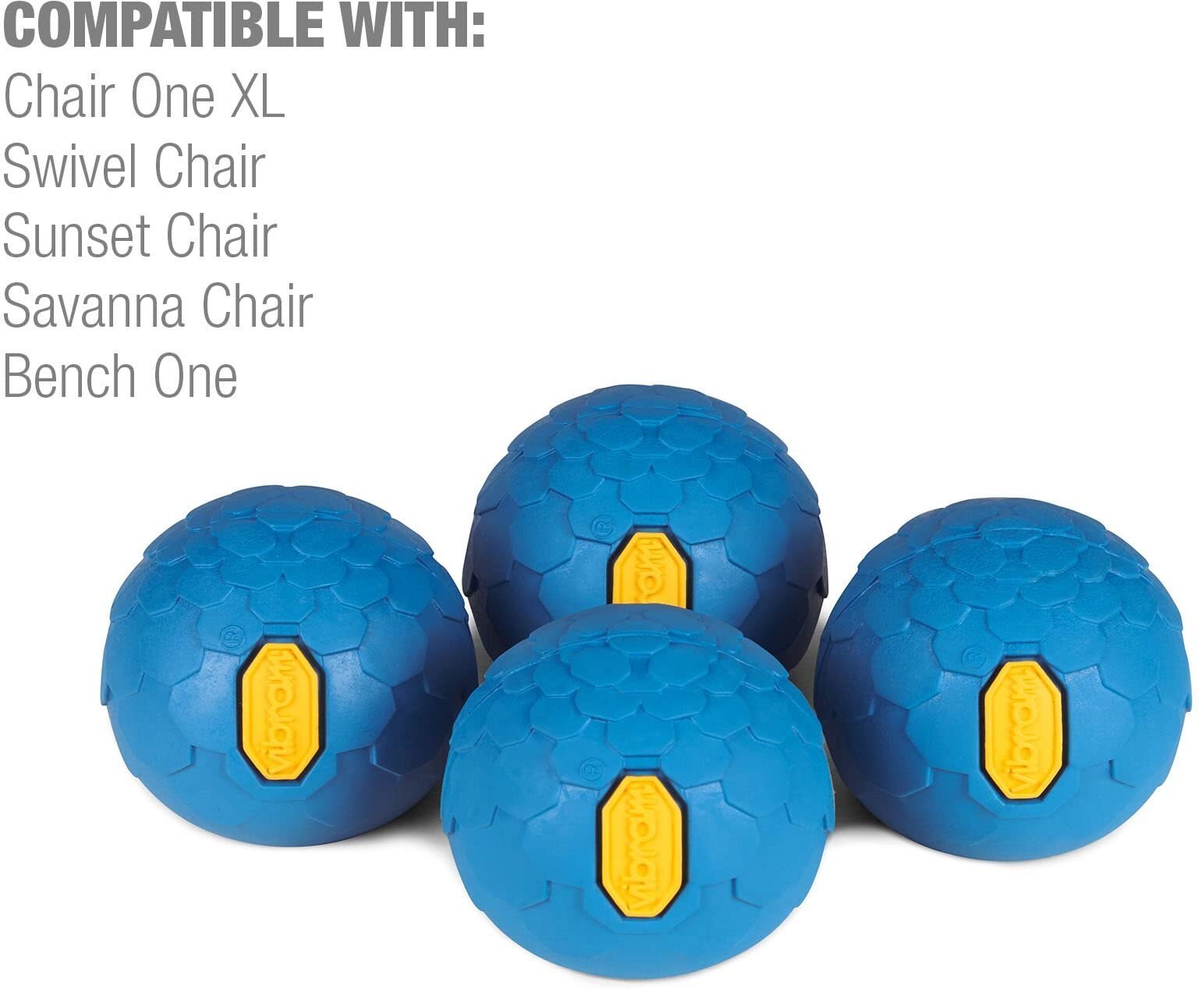 Ball Feet Set Vibram 55mm, Blue