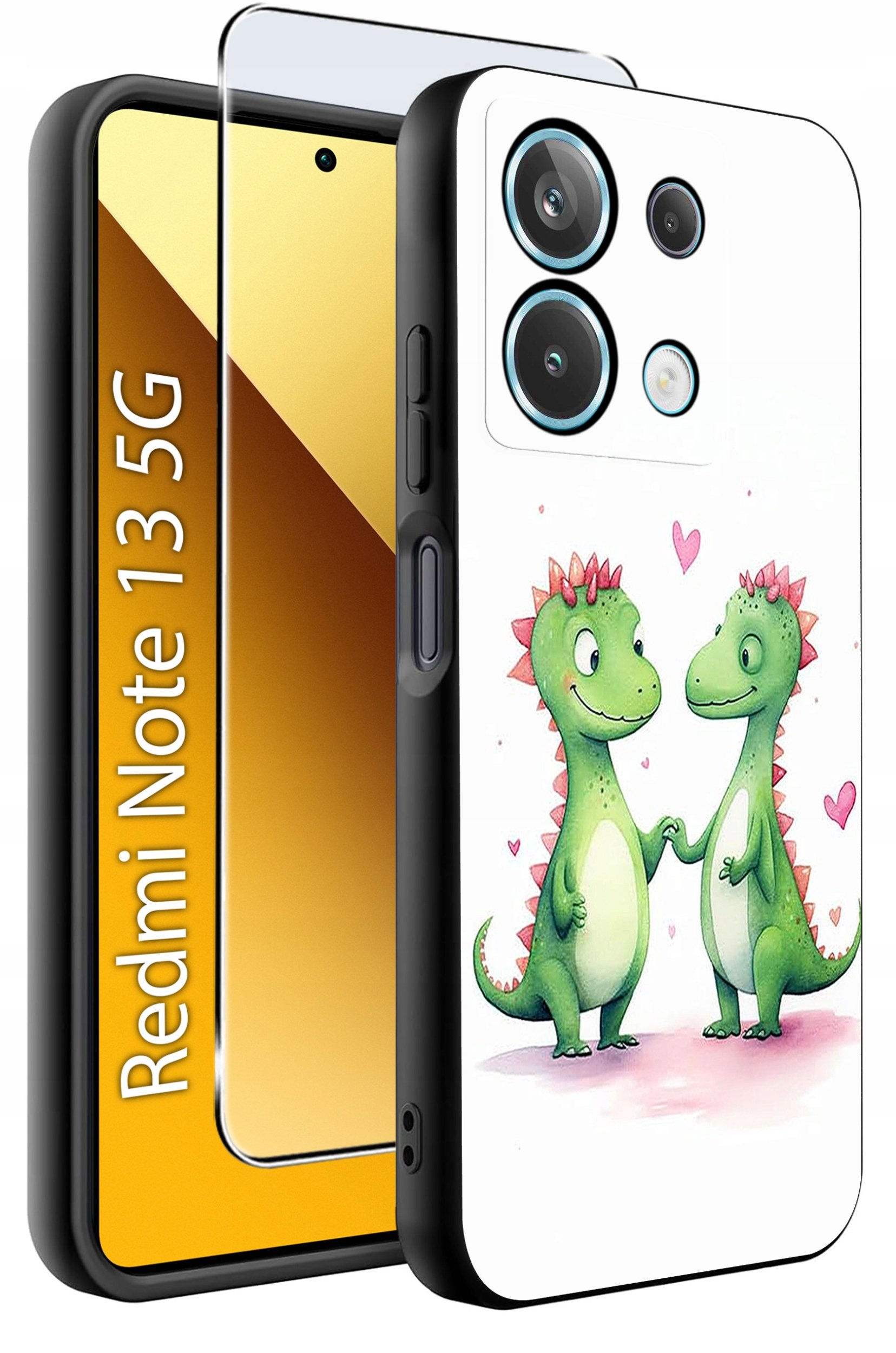 ETUI do Xiaomi Redmi Note 13 5G WZORY |SILIKONOWE MATT CASE +SZKŁO 9H